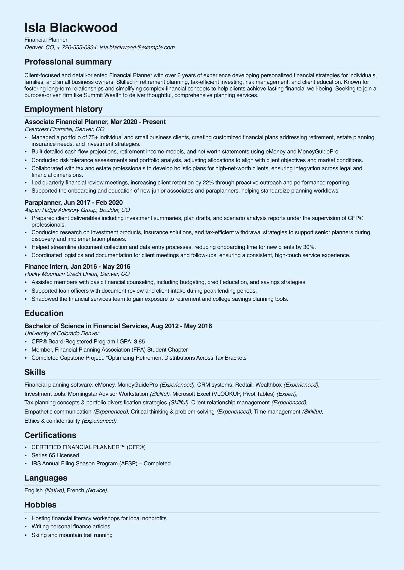 Financial Planner
