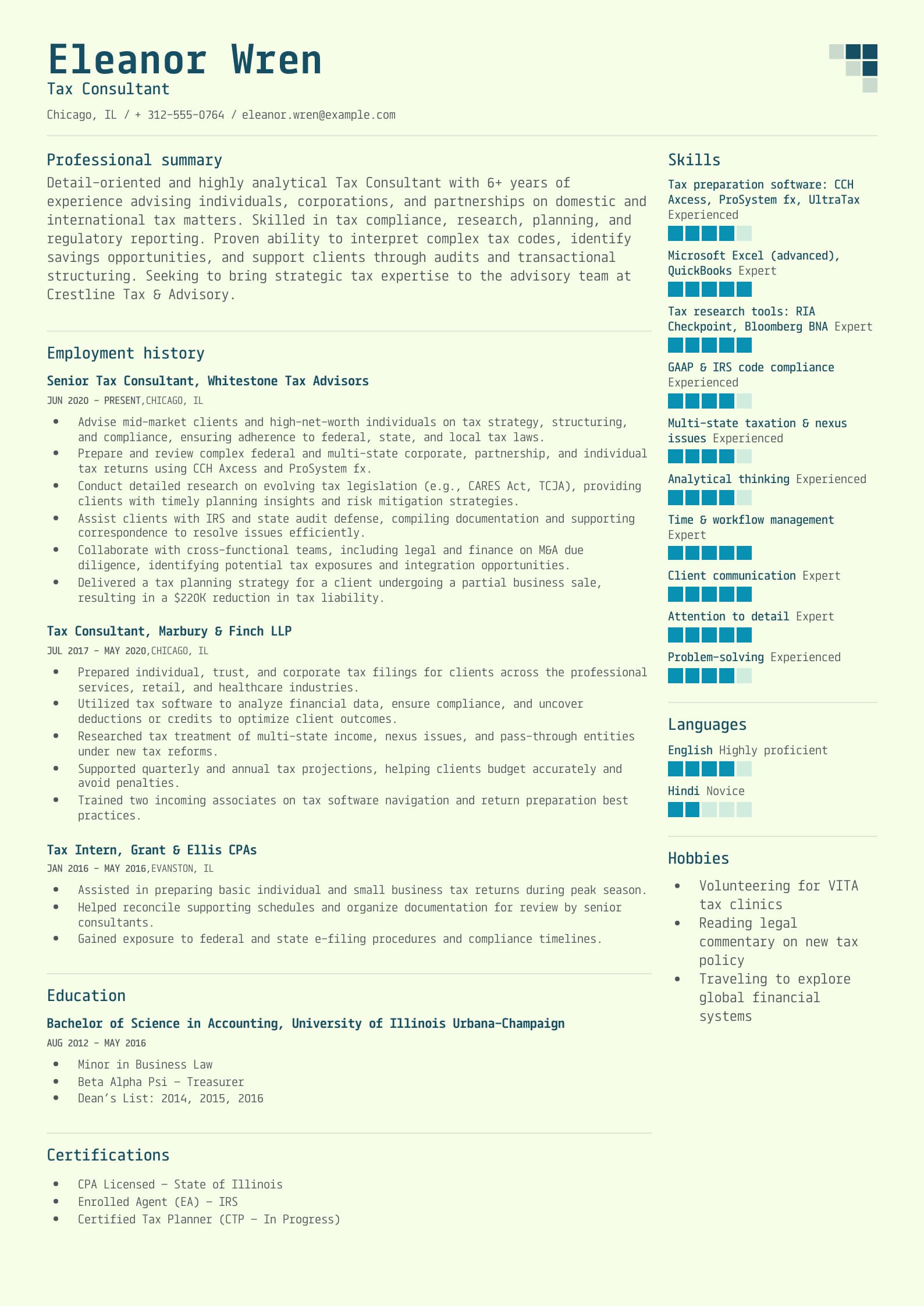 Tax Consultant