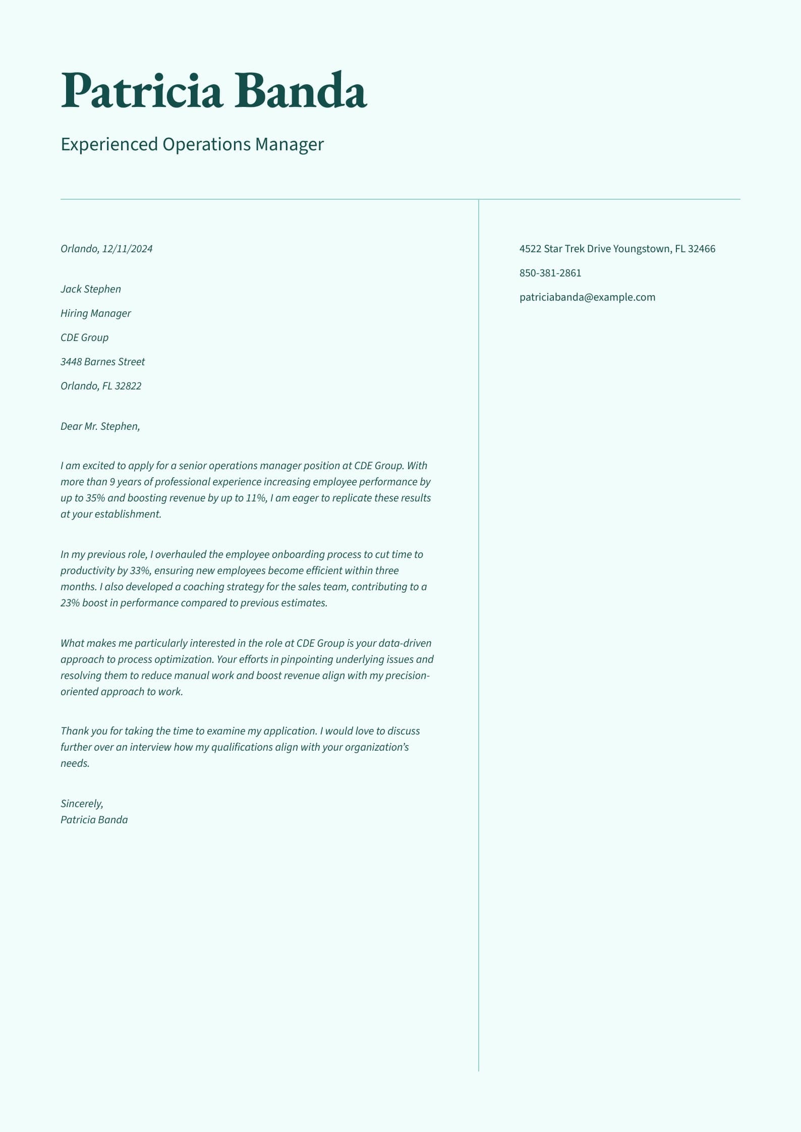 Experienced Operations Manager