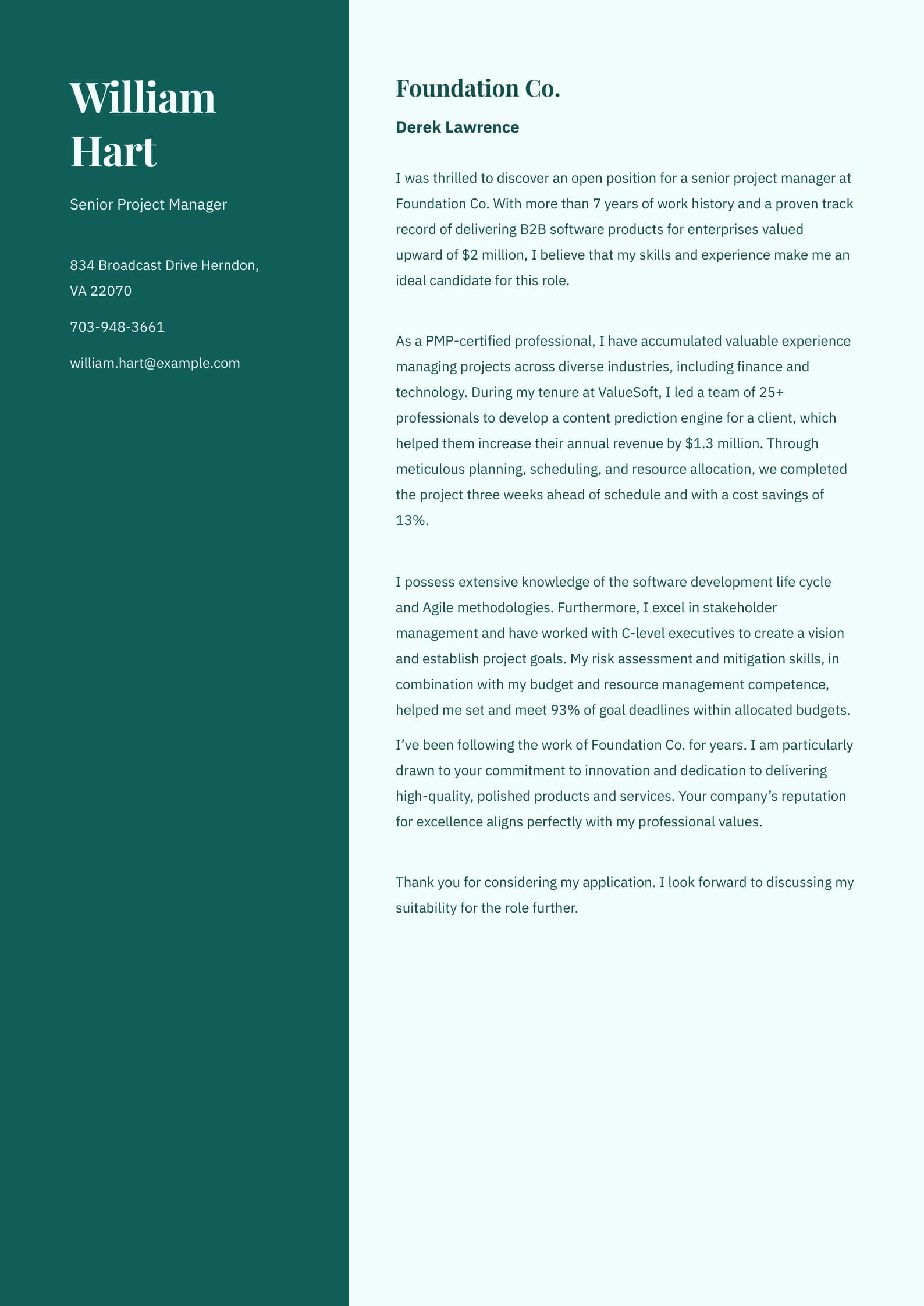 Project Manager Cover Letter Writing Guide with Examples 