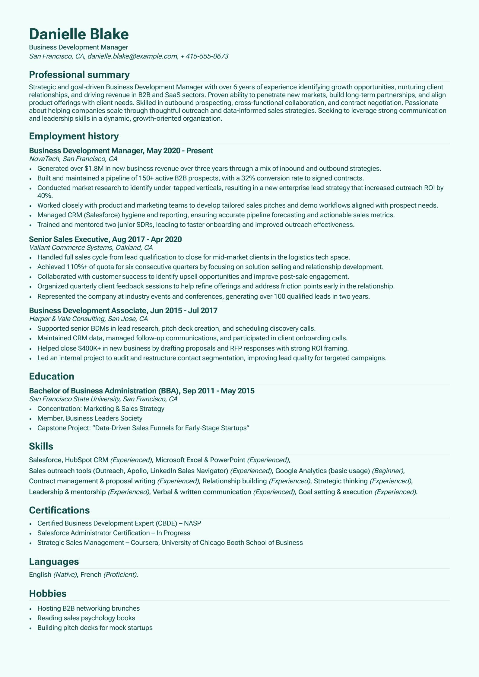 Business Development Manager