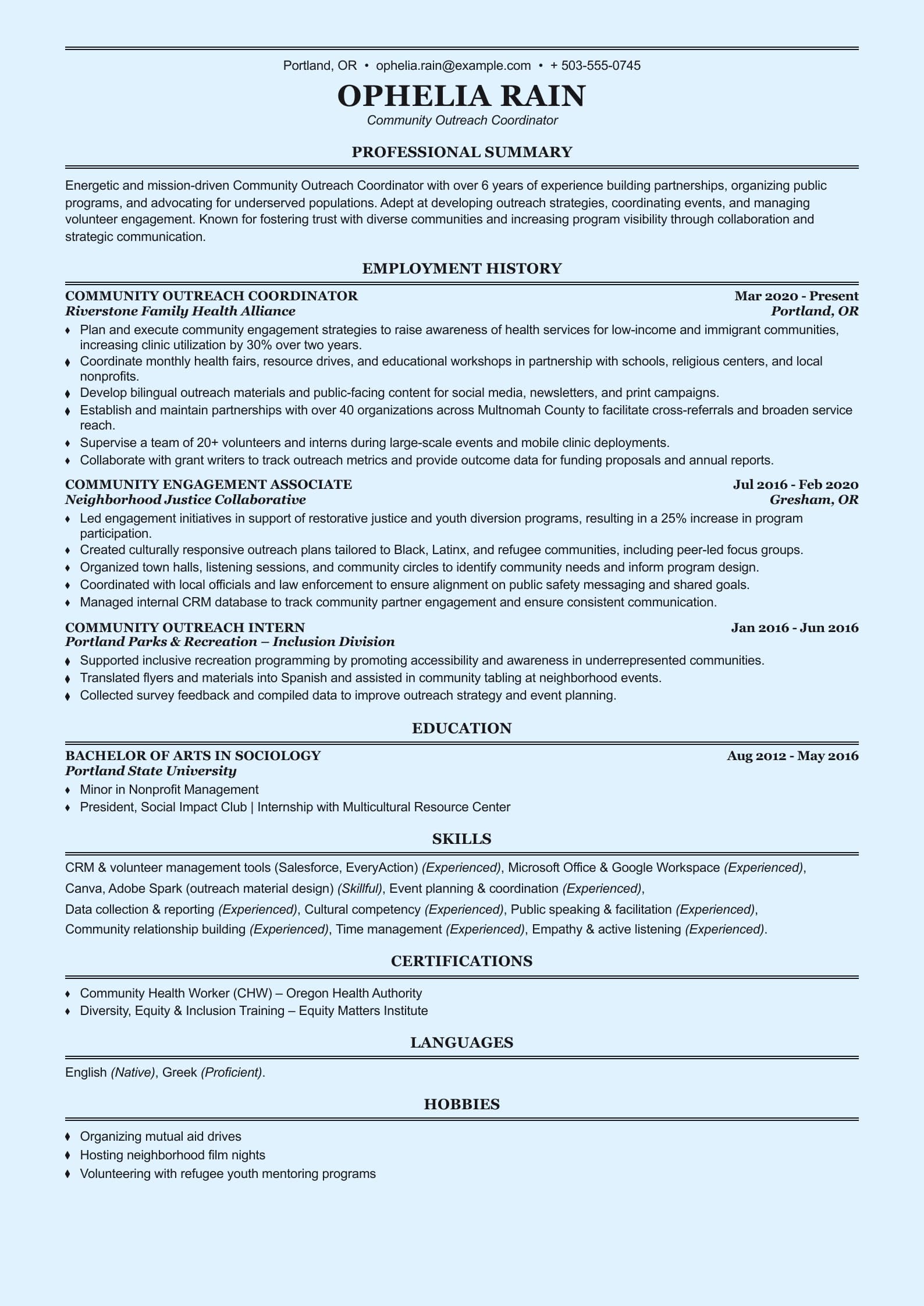 Community Outreach Coordinator