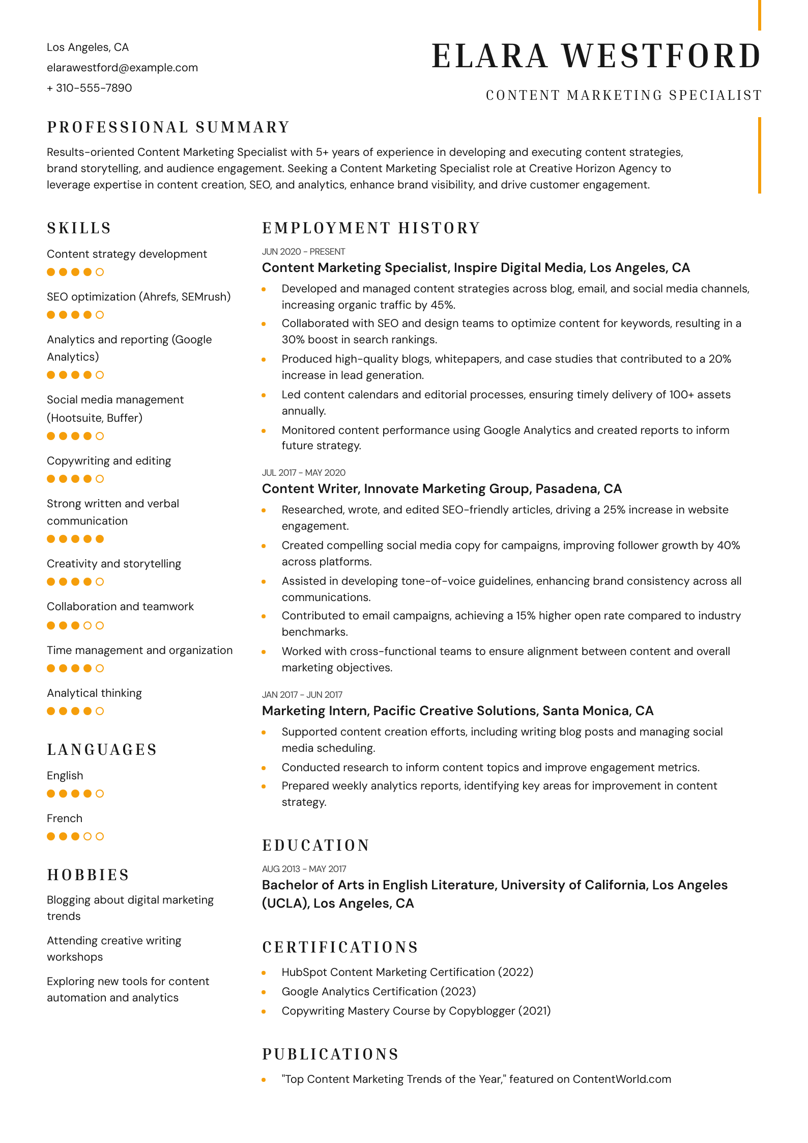 Content Marketing Specialist