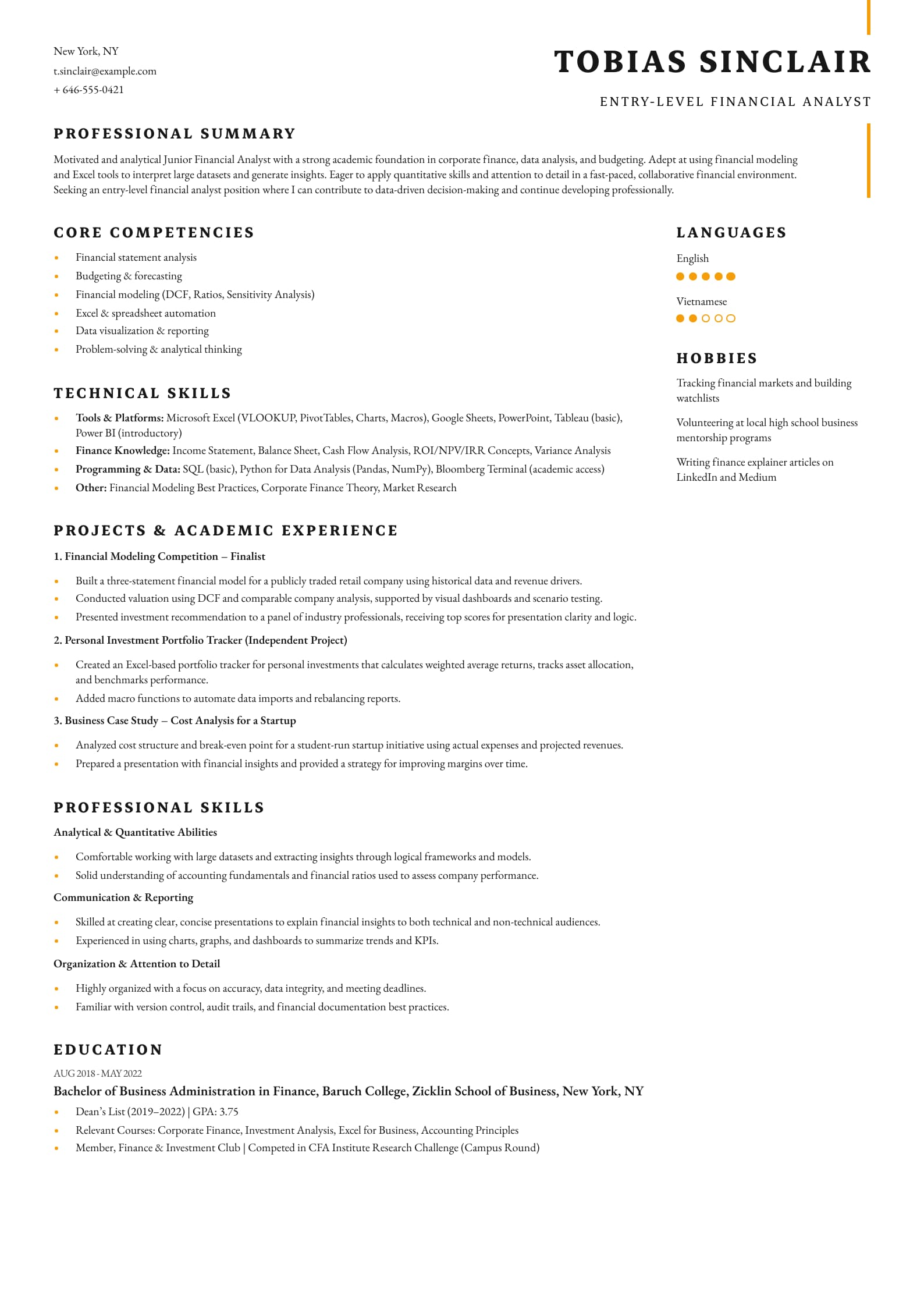 Entry-Level Financial Analyst