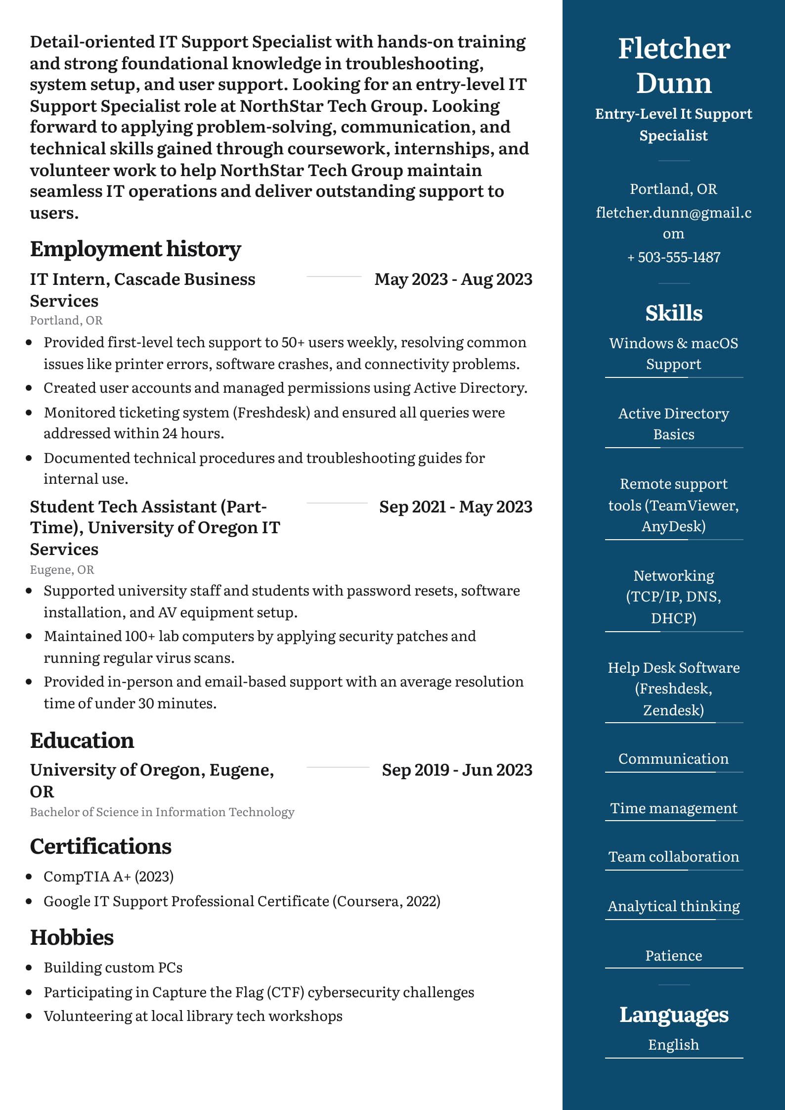 Entry-Level It Support Specialist