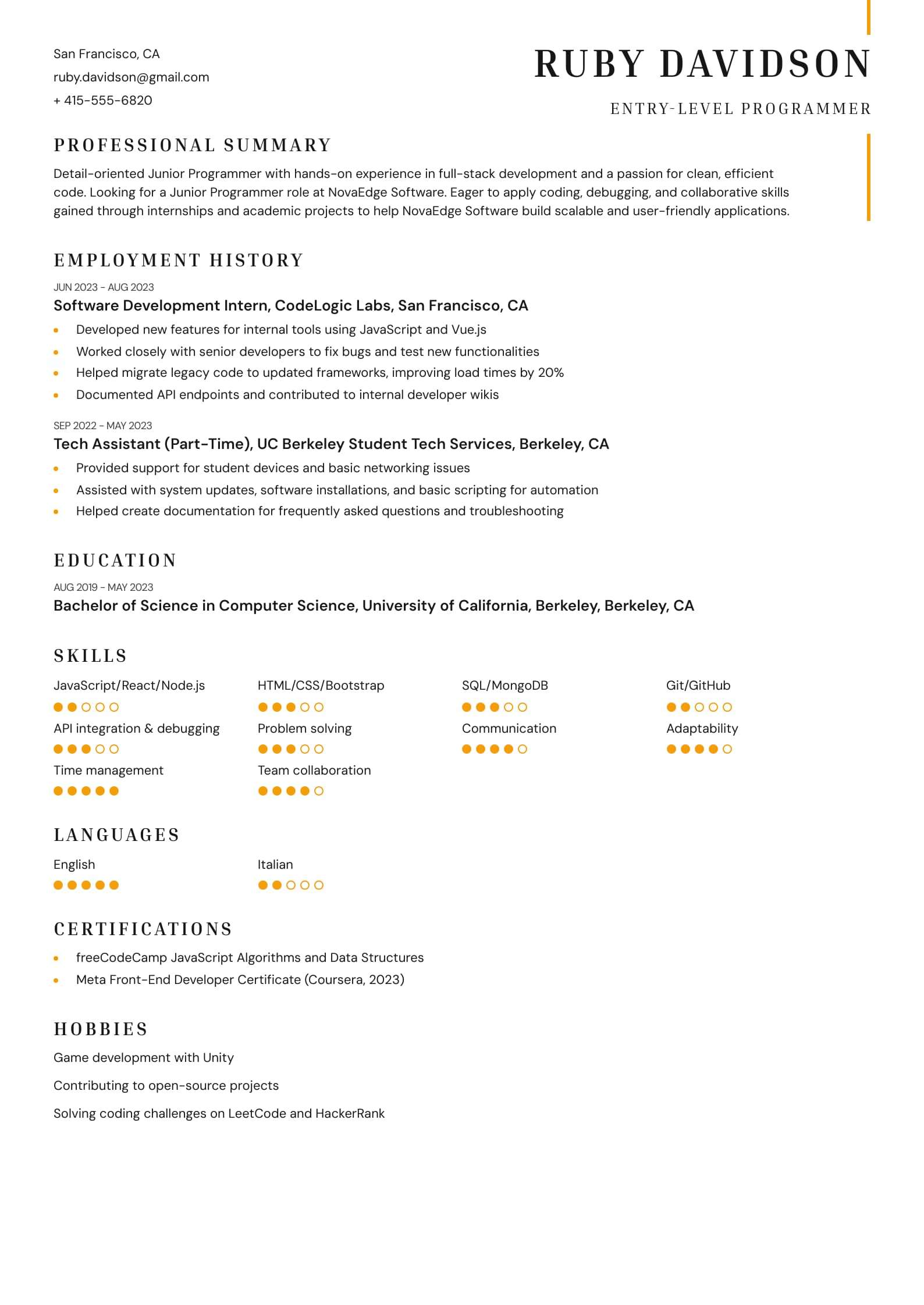 Entry-Level Programmer