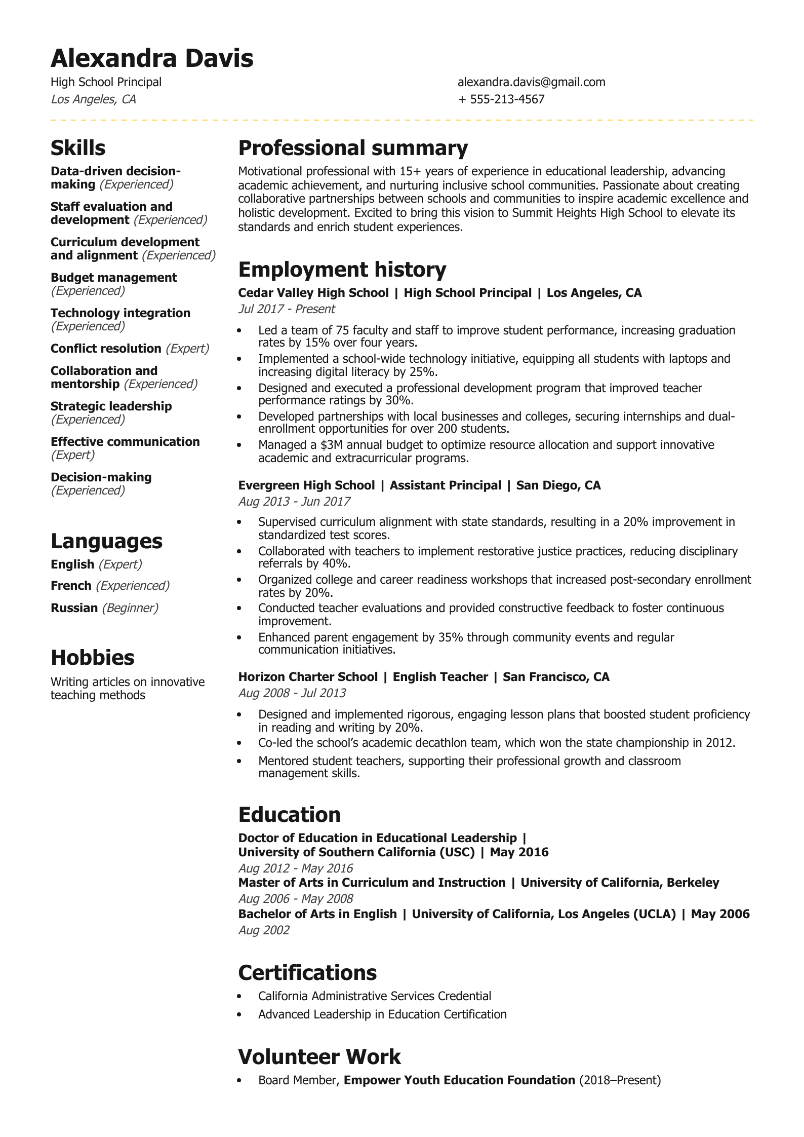 High School Principal