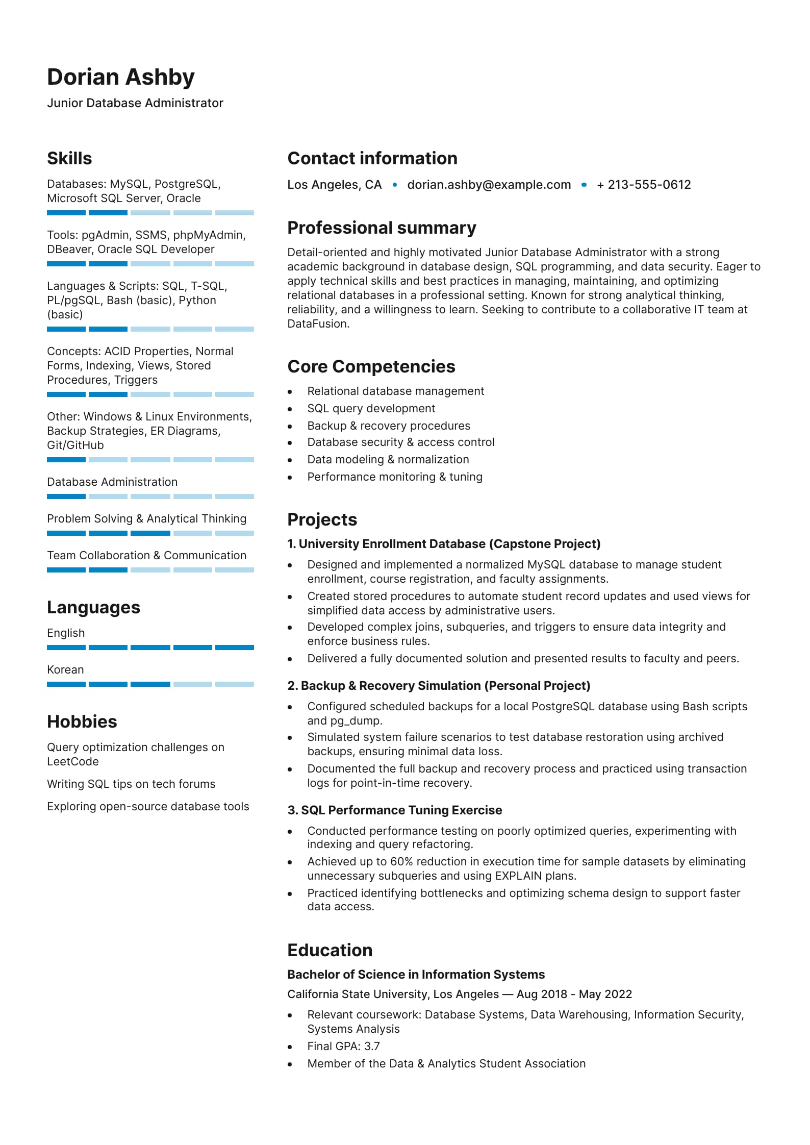 Junior Database Administrator