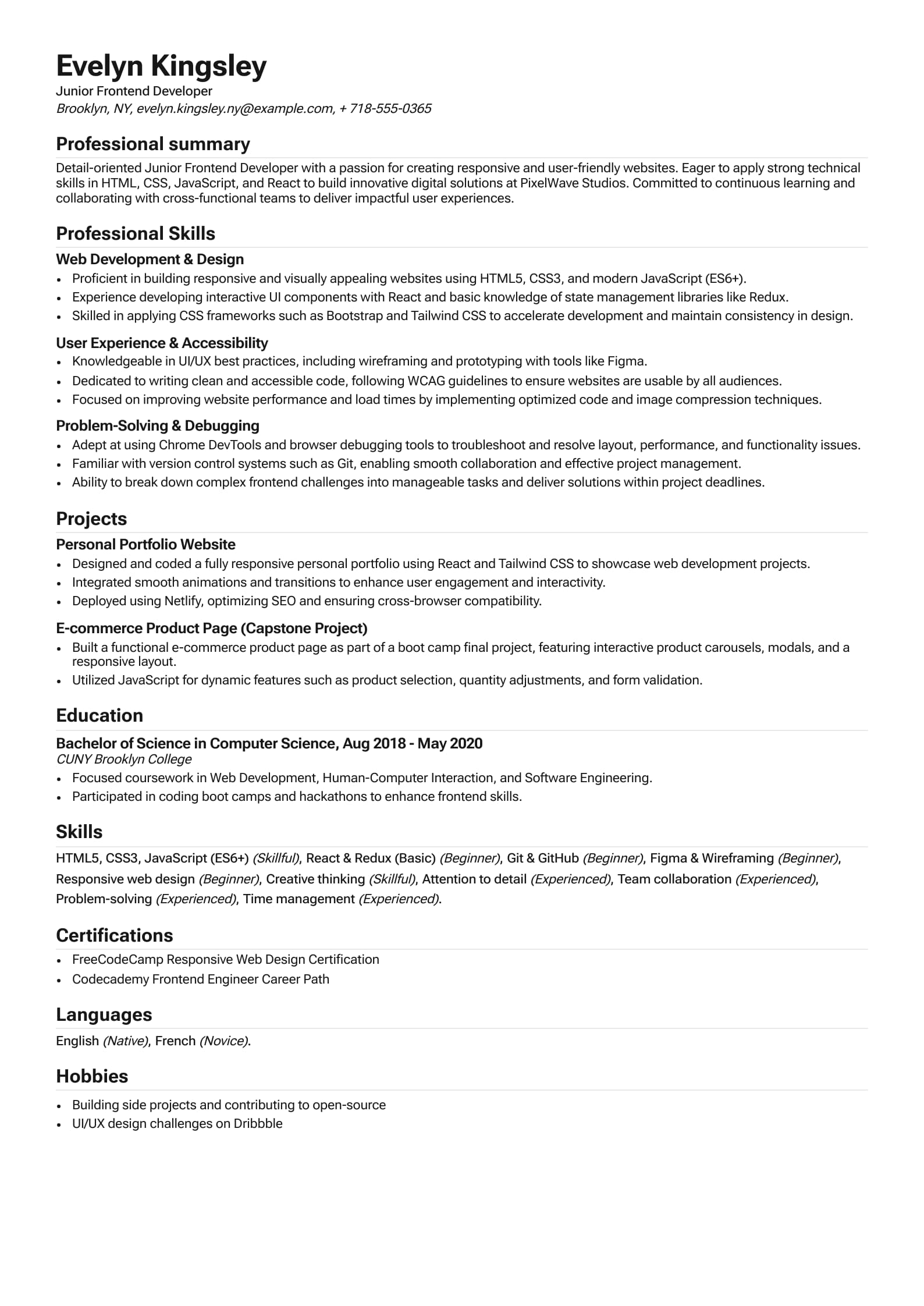 Junior Front-End Developer