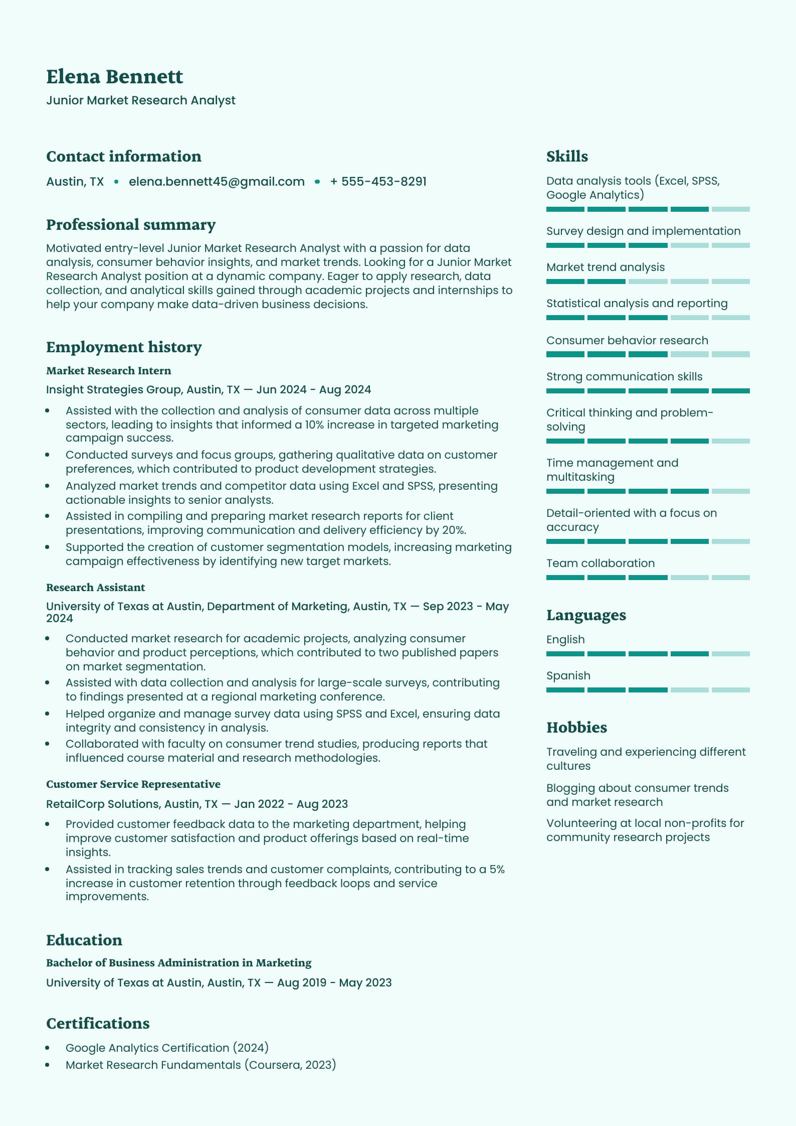 Junior Market Research Analyst