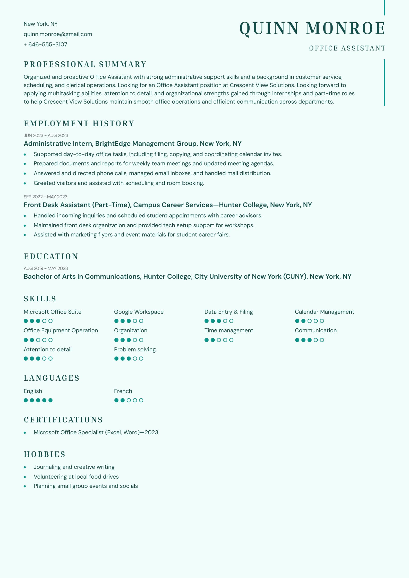 Junior Office Assistant