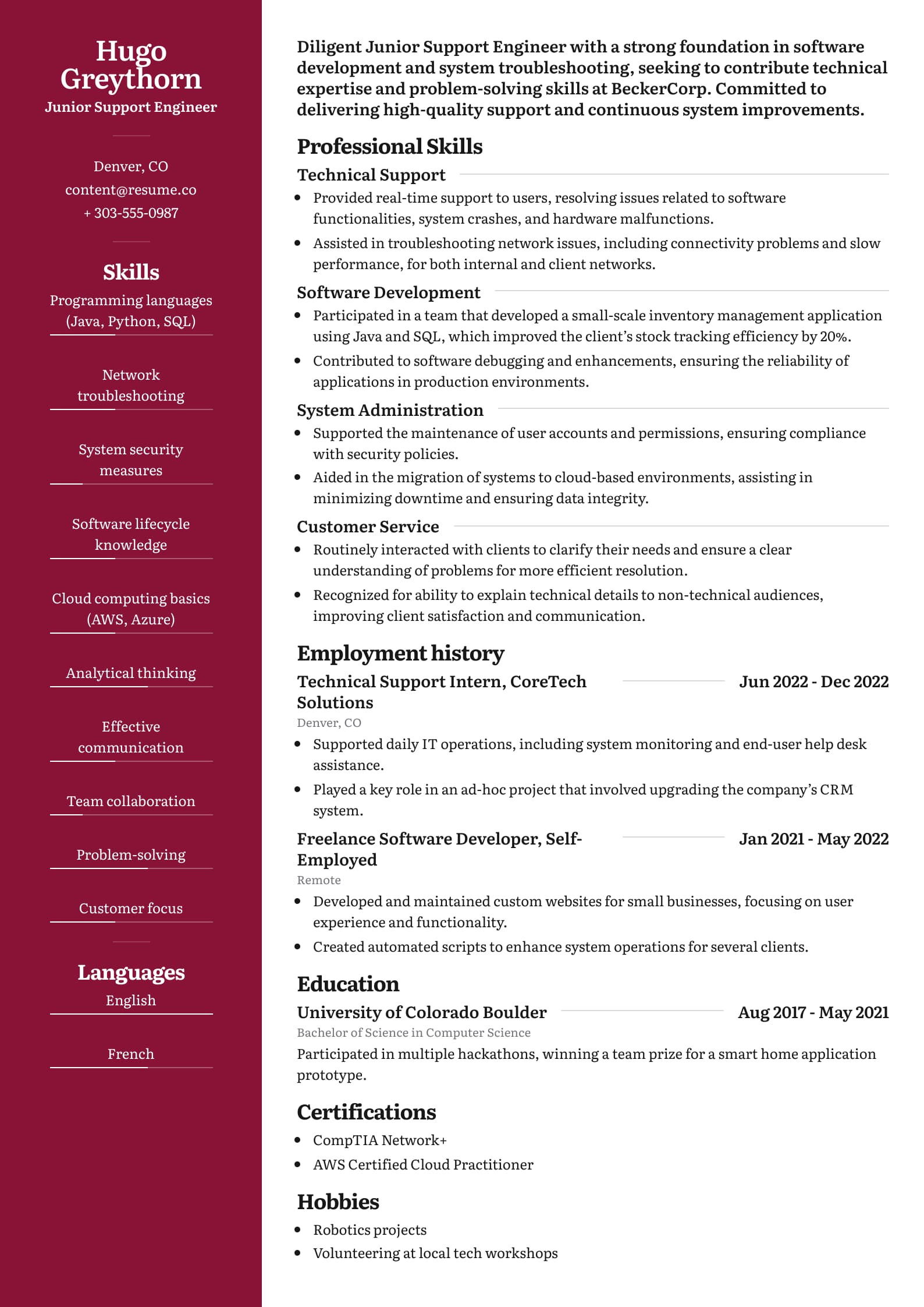 Junior Support Engineer