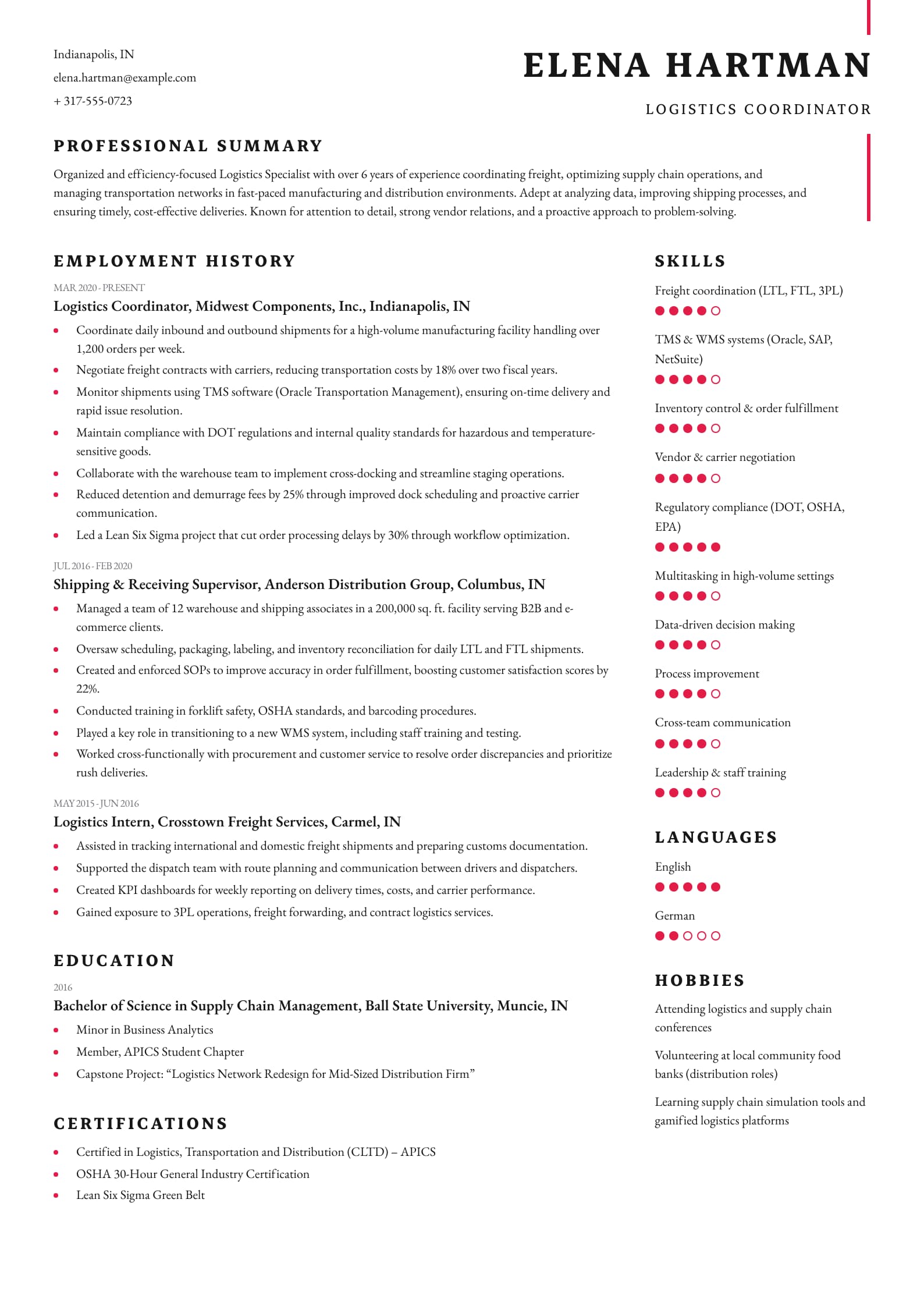 Logistics Coordinator