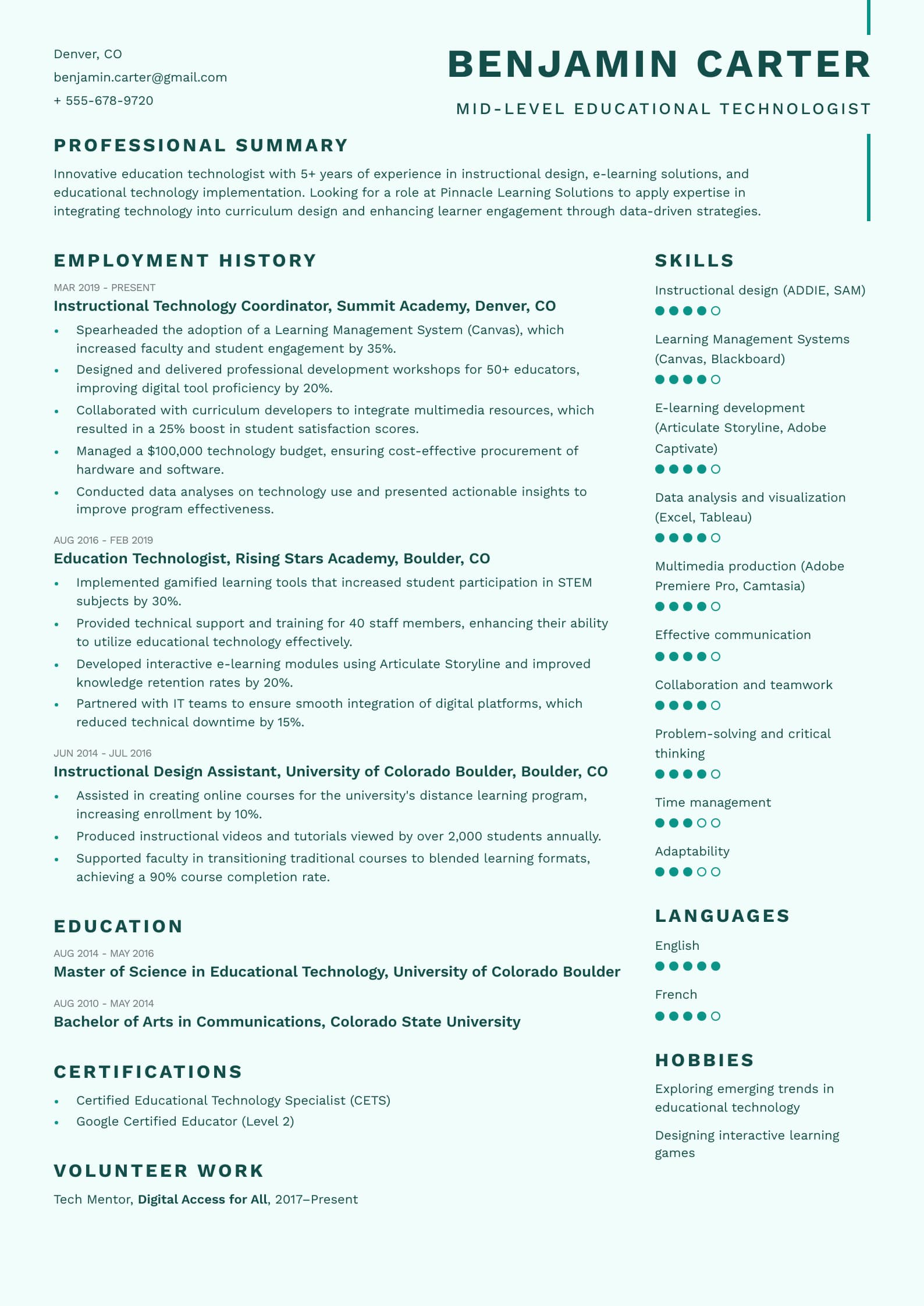 Mid-Level Educational Technologist