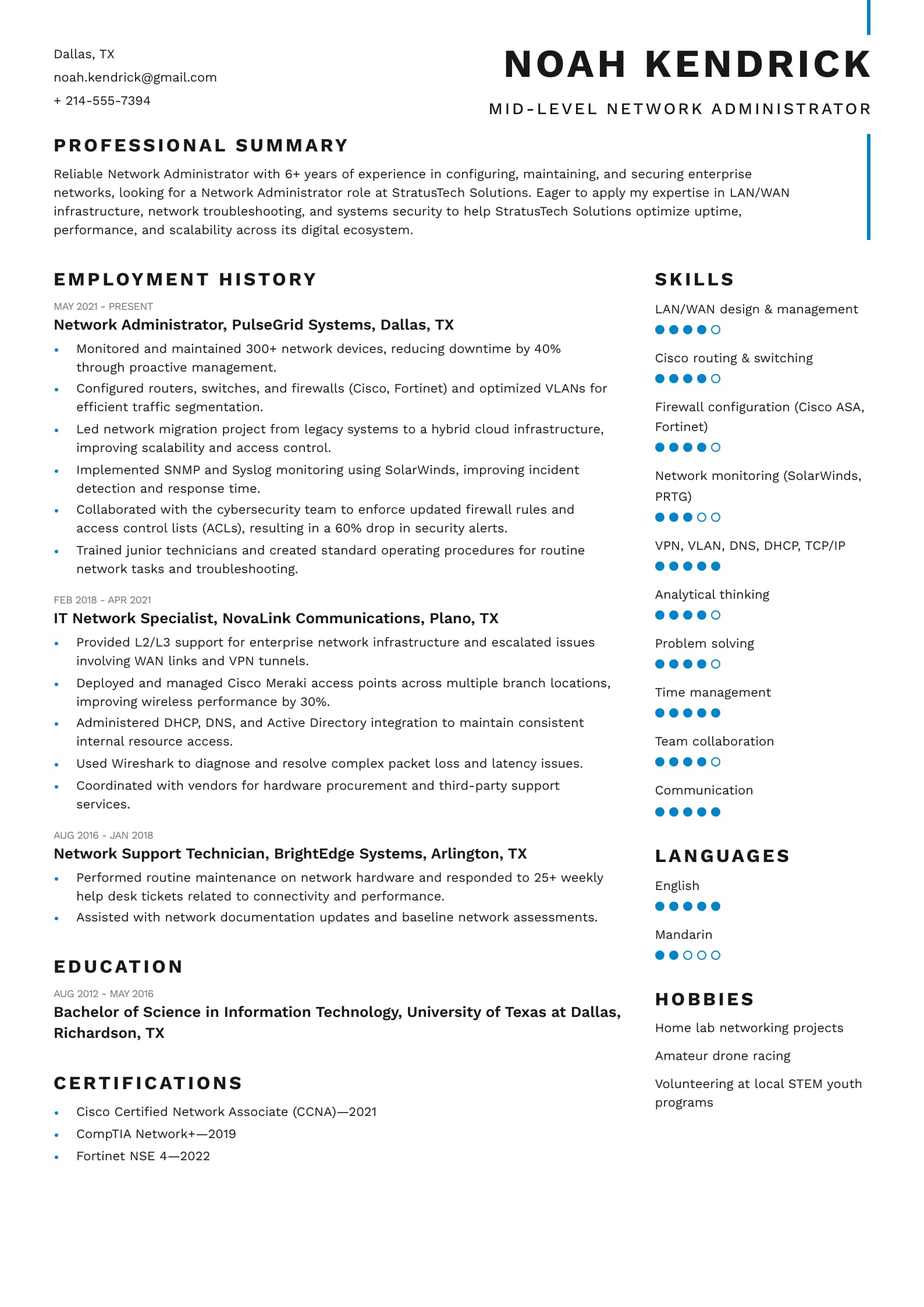 Mid-Level Network Administrator