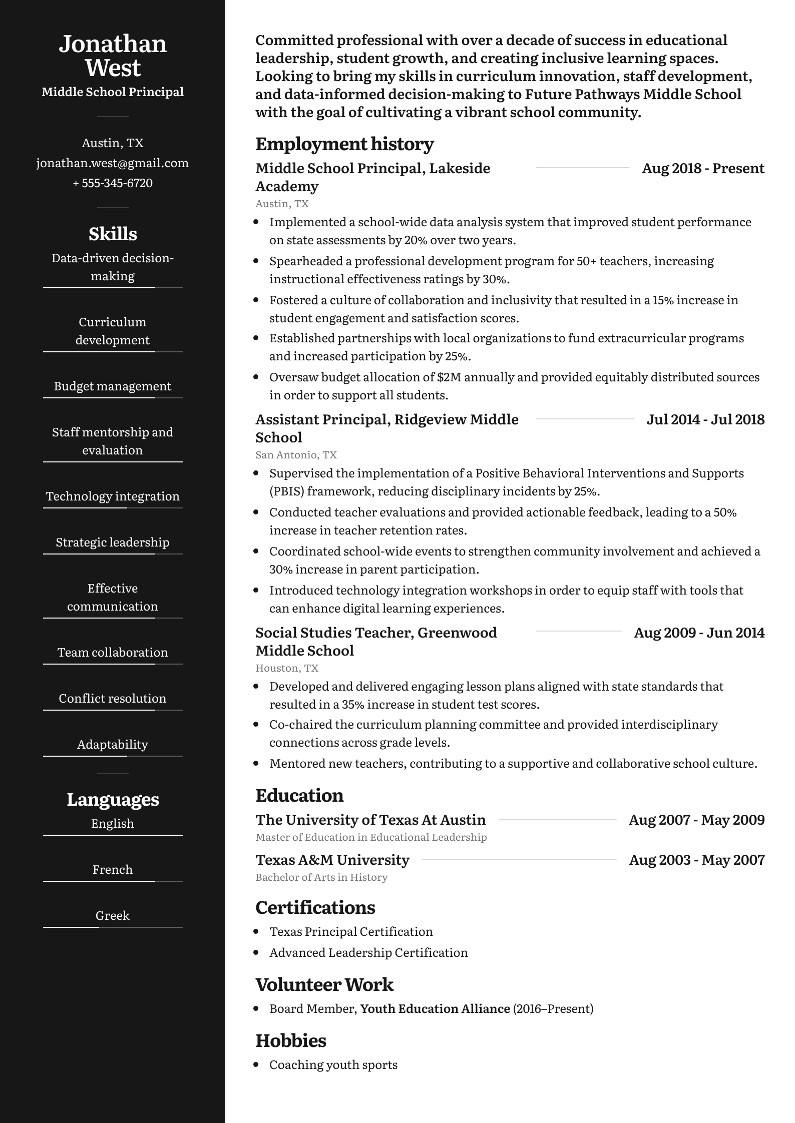 Middle School Principal