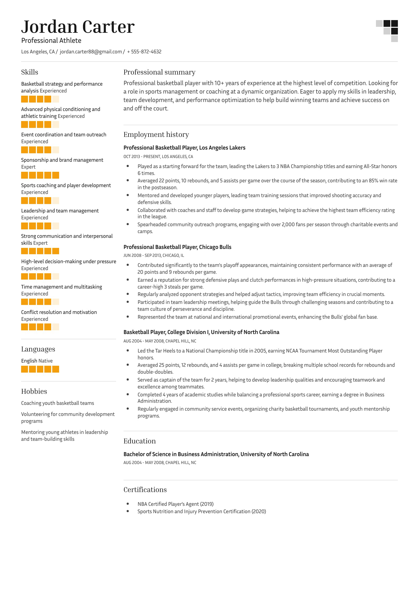 Professional Athlete