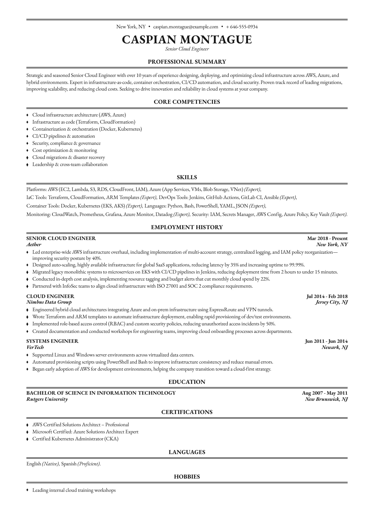 Senior Cloud Engineer