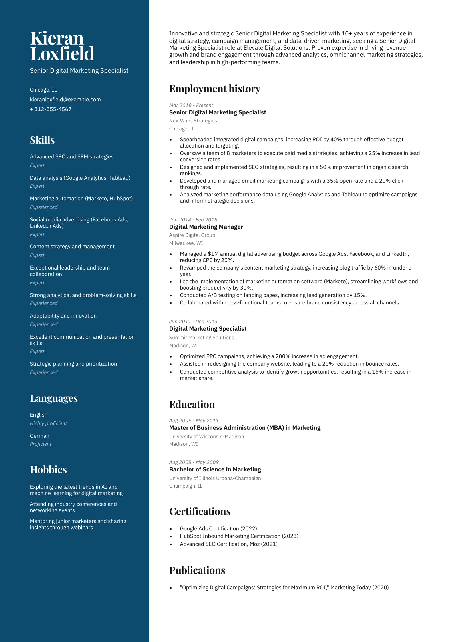 Senior Digital Marketing Specialist