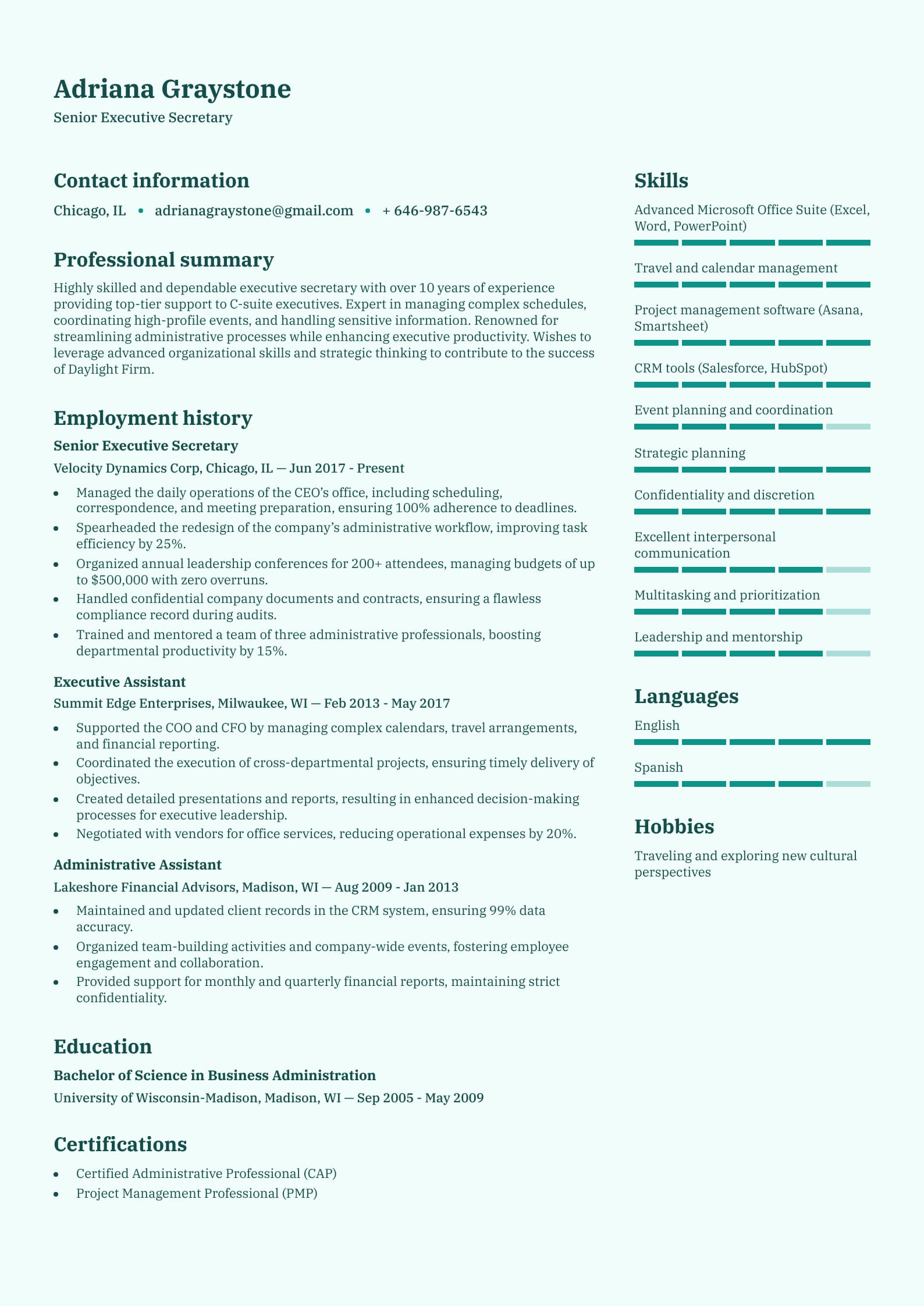 Senior Executive Secretary