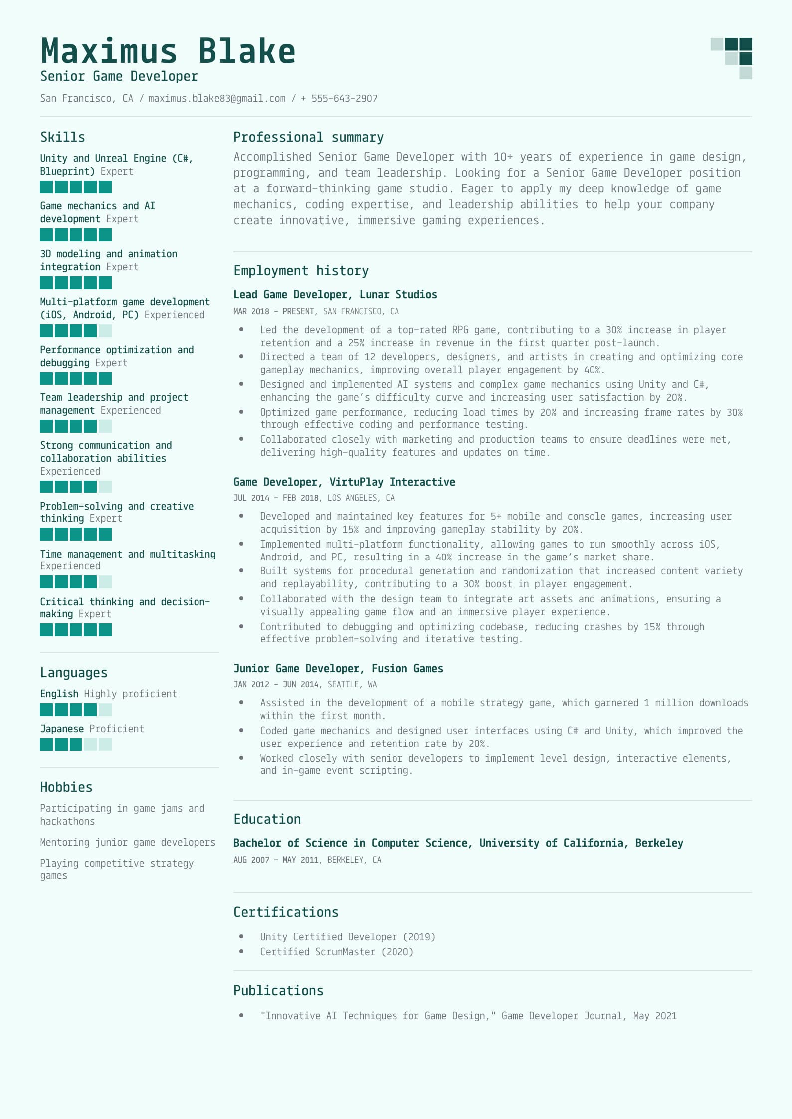 Senior Game Developer