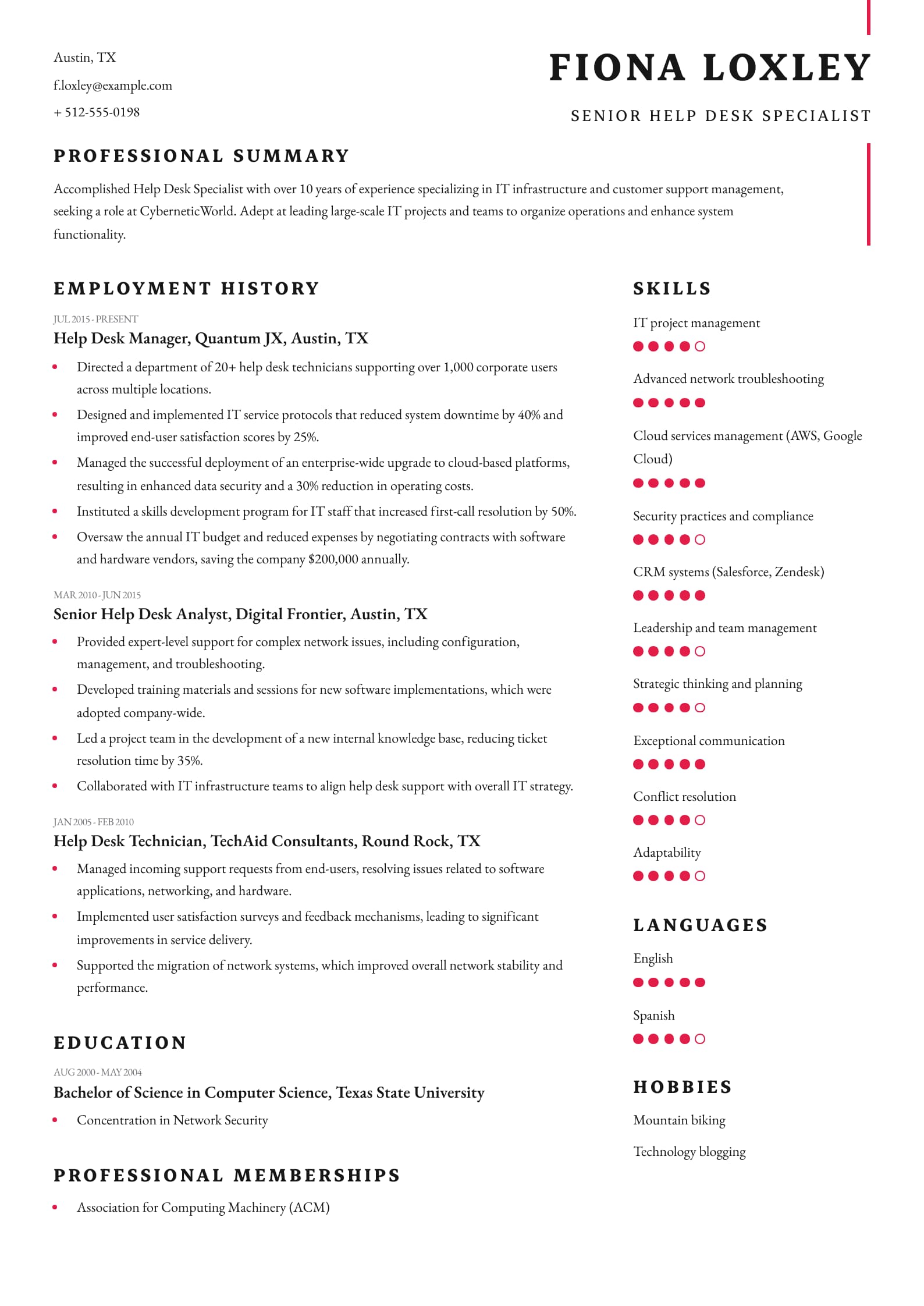 Senior Help Desk Specialist