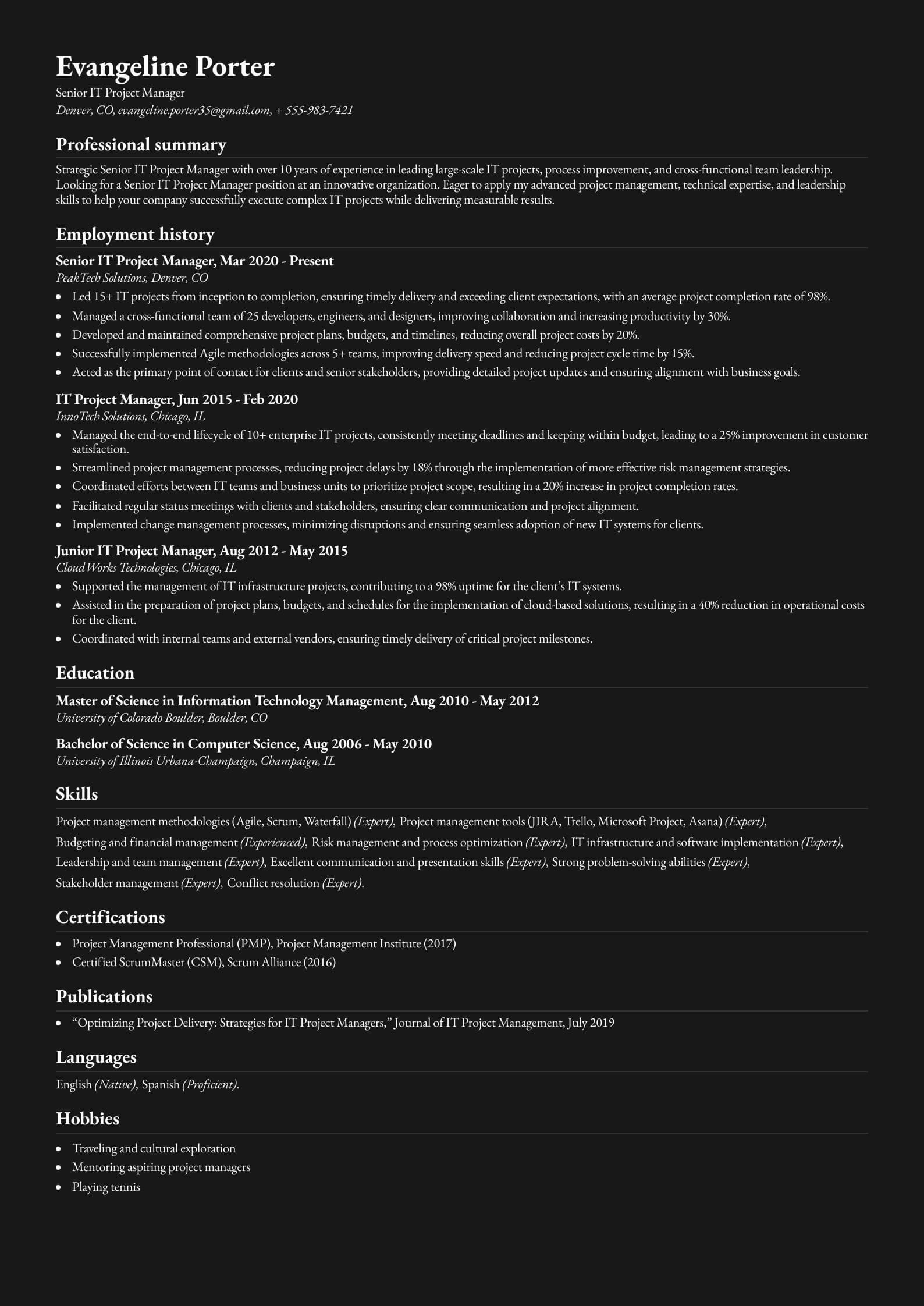 Senior IT Project Manager