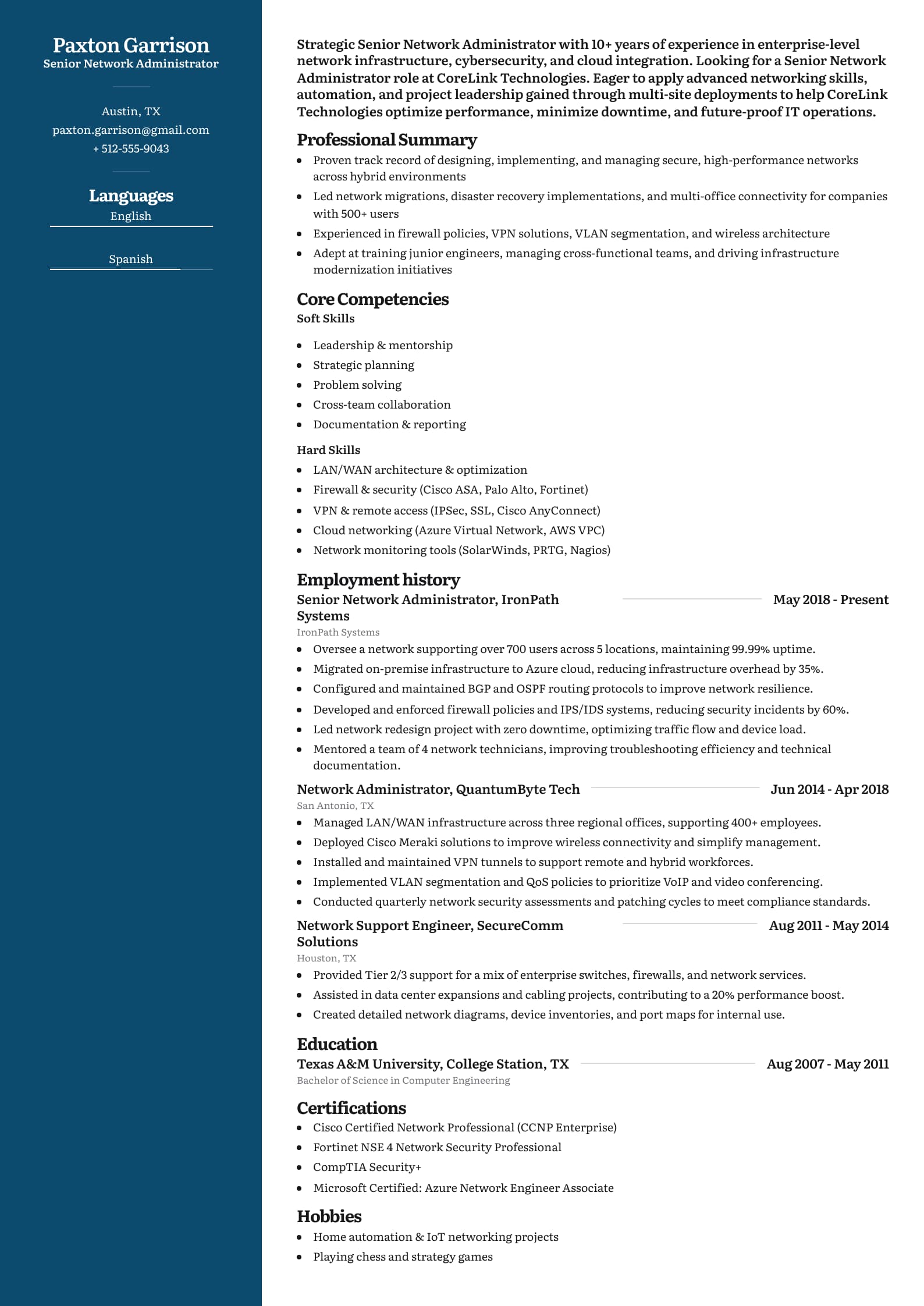 Senior Network Administrator