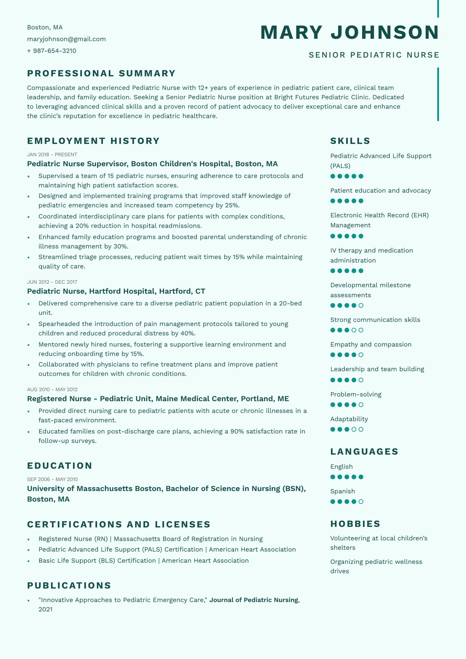 Senior Pediatric Nurse