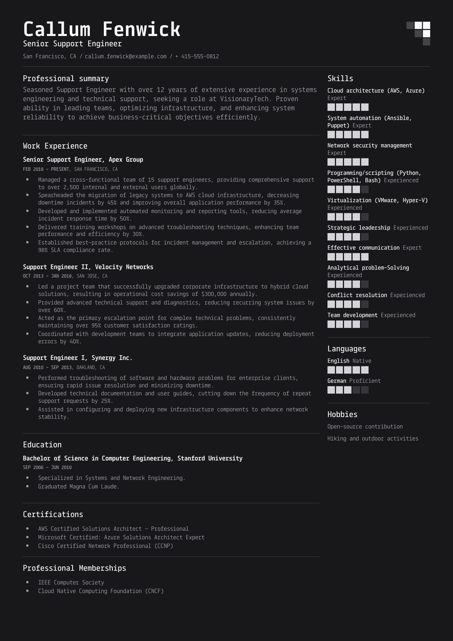 Senior Support Engineer