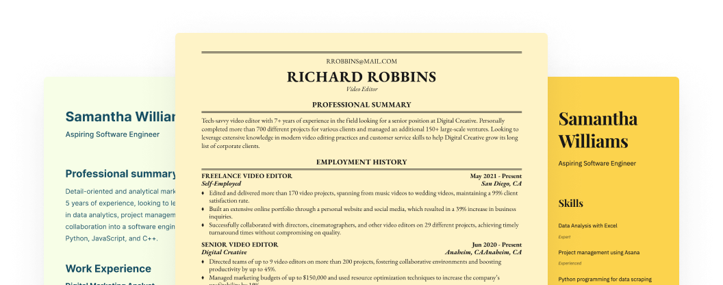 Resume templates